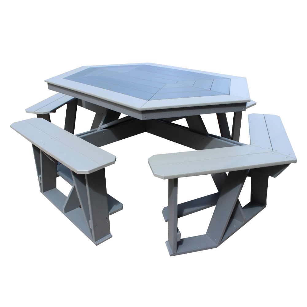 Pub Height Hexagon Picnic Table Patio Furniture Industries